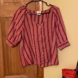 Orange and white top